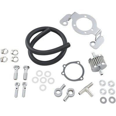 Drag Specialties Chrome Crankcase Breather Kit for 93-17 Harley Touring Softail - Image 1 of 1
