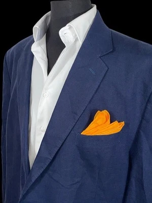 ABRIGO DEPORTIVO TALLA GRANDE Y ALTO 100% LINO AZUL MARINO LISTO PARA EL VERANO TALLA 50L Foto 1 de 4