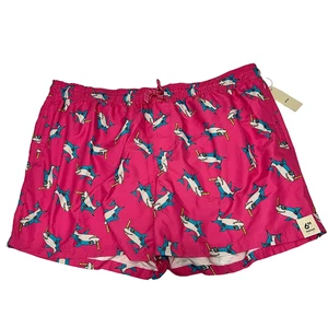 No Boundaries Herren Schnorcheln Hai Badehose Größe 2XL Rosa Blau 6” Schrittlänge Neu mit Etikett - Bild 1 von 9