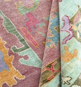 Handmade Area Rugs 8x10 9x12 10x14 Modern Oushak Rug Pink Wool Hand Knotted Rugs - Picture 1 of 13