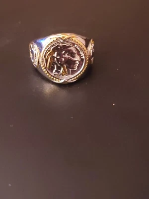 Anillo de sello Bradford Exchange moneda de níquel cabeza india esterlina 1936 talla 10,5 Foto 1 de 4