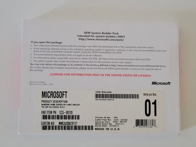 Microsoft Windows Home Server 2011 OEM System Builder Pack Sealed - Image 1 of 4