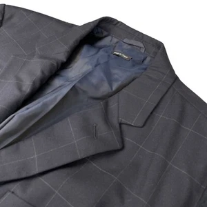 Giorgio Armani Black Label Men's 3-Button Blazer Navy Windowpane • Italy • 44L - Picture 1 of 13