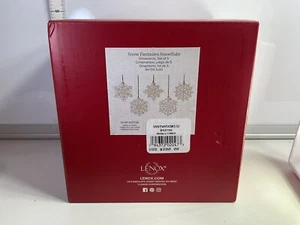 Lenox Snow Fantasies Snowflake Ornaments Set Of 5 - Picture 1 of 7