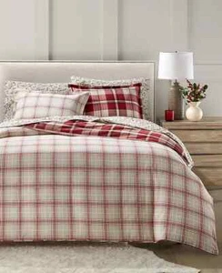 Charter Club Crimson Plaid Flannel Comforter, Full/Queen - Picture 1 of 2
