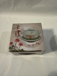 China Gaiwan porcelana tureen cubierto cuenco platillo tapa bajo esmalte China B04 - Imagen 1 de 8