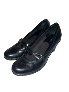 Abito donna Clarks Mary Jane taglia 8M nero pelle vernice slip on tacco a pompa 80507 - Foto 1 di 9