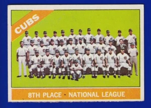 FOTO DEL EQUIPO DE CACHORROS Ernie Banks Billy Williams Ron Santo 1966 Topps #204 en buen estado/en muy buen estado - Imagen 1 de 2