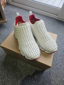 Christian Louboutin Spike Neoprene Donna Sock Trainer White Size 5 - Picture 1 of 15