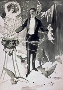 Póster de teatro M65 de colección 1899 mago mágico conejo reimpreso A4 - Imagen 1 de 1