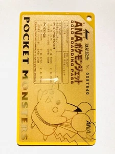 Pikachu Pokemon Limited ANA GOLD Boarding Pass Card Rare!! From Japan 1998 F/S - Picture 1 of 12