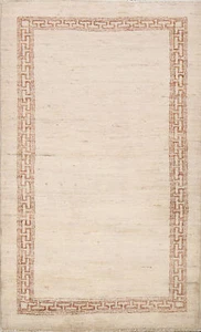 Bordered Modern Gabbeh Solid Oriental Area Rug Wool Handmade Foyer Carpet 3'x5' - Picture 1 of 17