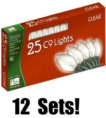 (12) Juegos de luces navideñas transparentes ea Holiday Wonderland 925C-88 25 ct C9 Foto 1 de 4