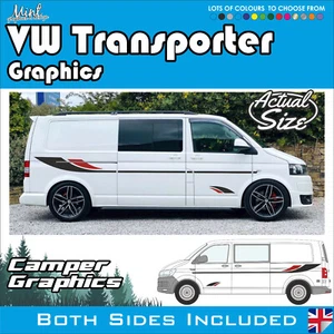 LWB VW Transporter Camper Motorhome stripes Decals Stickers Van Graphics 335 - Picture 1 of 5