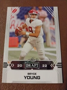 2022 BRYCE YOUNG LEAF DRAFT NFL ROOKIE KARTE RC #02 CAROLINA PANTHERS ALABAMA - Bild 1 von 2