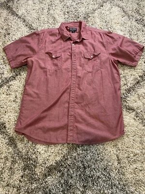 Retrofit Brand MFG Mens Button Up Shirt Solid Marroon Western Style XXL - Image 1 of 4