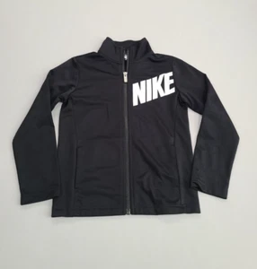 Nike Jacket Boys Large Black Full Zip Track Jacket Training Ages 6-7 Youth Kids - Picture 1 of 10