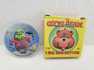 Vintage 1985 Topps Gross Bears FRANKENBEAR 2" Button Pinback w/Box! - Picture 1 of 2