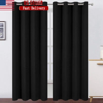 Cortina apagada con aislamiento térmico oscurecimiento habitación 2 paneles ahorro de energía lavable Foto 1 de 4