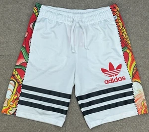 Adidas Rita Ora 3 Stripes Embroidered Asian Dragon Shorts Size Medium - Picture 1 of 12