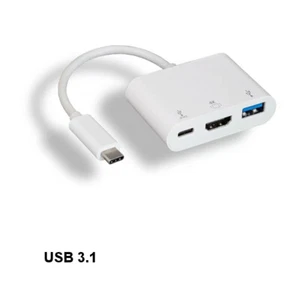 Kentek USB 3.1 Type C to HDMI 4Kx2K and USB 3.0 A/C Connector for HDTV PC Laptop - Picture 1 of 1