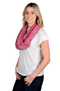 RWB Women's Popcorn Knit Infinity Circle Loop Cold Weather Scarf Red - Picture 1 of 5