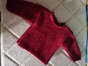 Baby/Kinder/Puppen Strickpullover/Pulli  Handarbeit, Gr. ca 74 Neu! Unikat - Bild 1 von 2