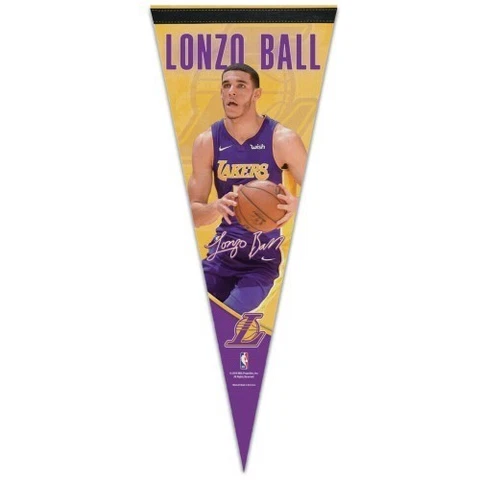 LONZO BALL ~ 12x30 Limited Edition Premium Felt Pennant ~ Los Angeles Lakers Cover