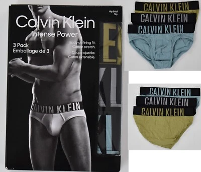 Men's Calvin Klein 3 Pack Intense Power Cotton Hip Brief Underwear NB2595 - Image 1 of 4