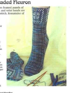 BEADED FLEURON SOCKS & BEADED WRISTLETS to KNIT in FINGERING WT by HEARTSTRINGS - Picture 1 of 1