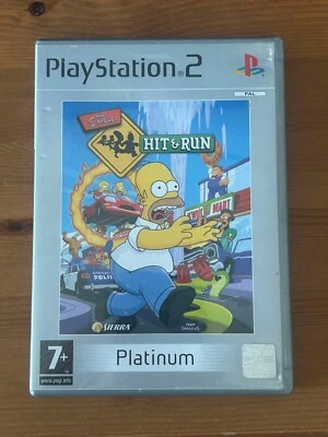 The Simpsons Hit And Run (PlayStation 2)(PS2) Platinum with manual and tested  - Image 1 of 2