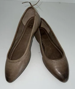Nuevo $158 FRYE Mujer Regina Sin Cordones Cuero Marrón Tostado Ballet Pisos 5.5 M N1 - Imagen 1 de 9