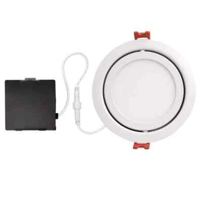 Globe Electric Slimline giratorio 4 pulgadas Kit empotrado LED integrado acabado blanco Foto 1 de 4