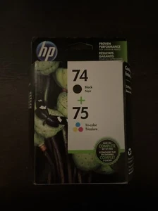 Genuine HP 74 75 Ink Cartridge Combo-for HP C4580 C5580 Printer-OEM INK-Expired - Picture 1 of 2