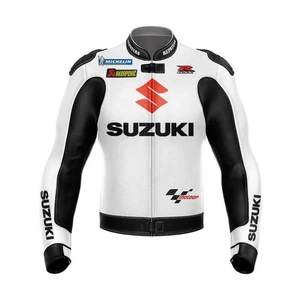 Suzuki GSXR  Armour Cowhide Motorcycle Biker Racing Leather Jacket Motorbike - Bild 1 von 4