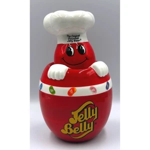 Mr Jelly Belly Original Gourmet Jelly Beans Red Ceramic Candy Jar - Picture 1 of 6
