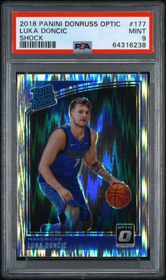 2018-19 Donruss Optic 评级新秀 Shock Prizm #177 Luka Doncic RC PSA 9 完好 — 第 1/3 张图片