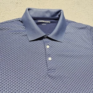 Johnston Murphy Poloshirt Herren L Blau Geometrischer Druck Pima Baumwolle Poly Golf - Bild 1 von 13