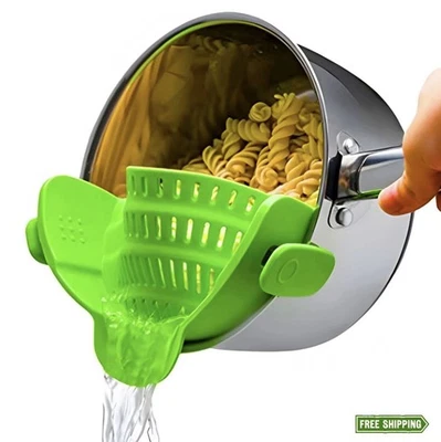 Kitchen Gizmo Snap N' Strain Clip On Strainer FREE SHIPPING FITS ALL SIZED POTS! - Image 1 of 4