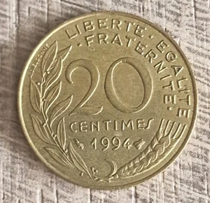 20 Centimes French 1994 Circulated Coin - Picture 1 of 2