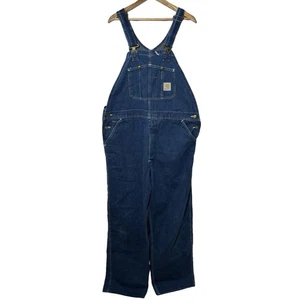 Carhartt Denim Latzhose Herren 40x32 ungefüttert Workwear Carpenter Blue R07 DST - Bild 1 von 6