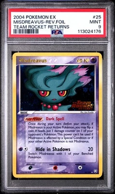 2004 POKEMON EX TEAM ROCKET RETURNS MISDREAVUS #25 REVERSE PSA 9 MINT #113024176 - Image 1 of 2