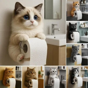 Niedlicher Katzen-Toilettenpapierhalter Papierhandtuchspender Badezimmer NEU - Bild 1 von 19