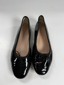 J. Crew schwarzer flacher Ballerinas Größe 8,5 Lackleder Slipper - Bild 1 von 8
