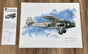 Vintage Nixon Galloway Collector Series Litho Print Flugzeug 80A United Travel - Bild 1 von 9