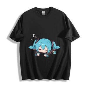 Hatsune Miku Sleepy Chibi T - Shirt - Cute Anime Character Design Unisex Tee - Picture 1 of 34