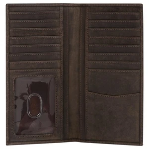 Portafoglio Lungo Uomo Vera Pelle - Portafoglio Libretto Assegni Rodeo Blocco RFID | Sl... - Foto 1 di 7