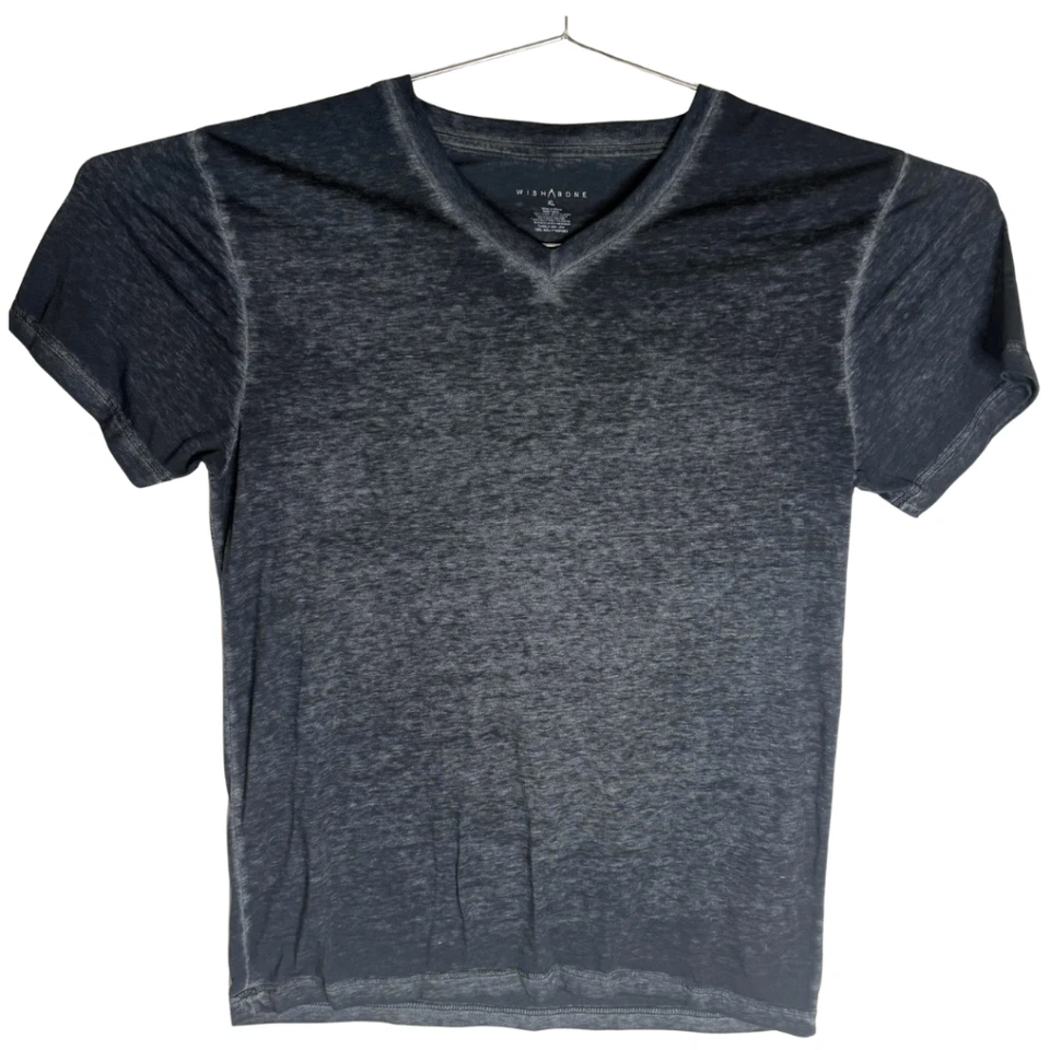 Wish Bone Men's Stretch Slim V-Neck Short Sleeve Jersey T-Shirt Black Size XL - Image 1 of 4