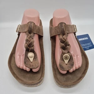 Birkenstock Women's Slide Sandals Size 41 UE 10 US Braided Strap Brown (117) - Picture 1 of 13