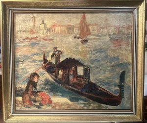 IMPRESIÓN LITOGRÁFICA FACSÍMIL ORIGINAL PIERRE-AUGUSTE RENOIR “VENECIA GANDOLA” - Imagen 1 de 24